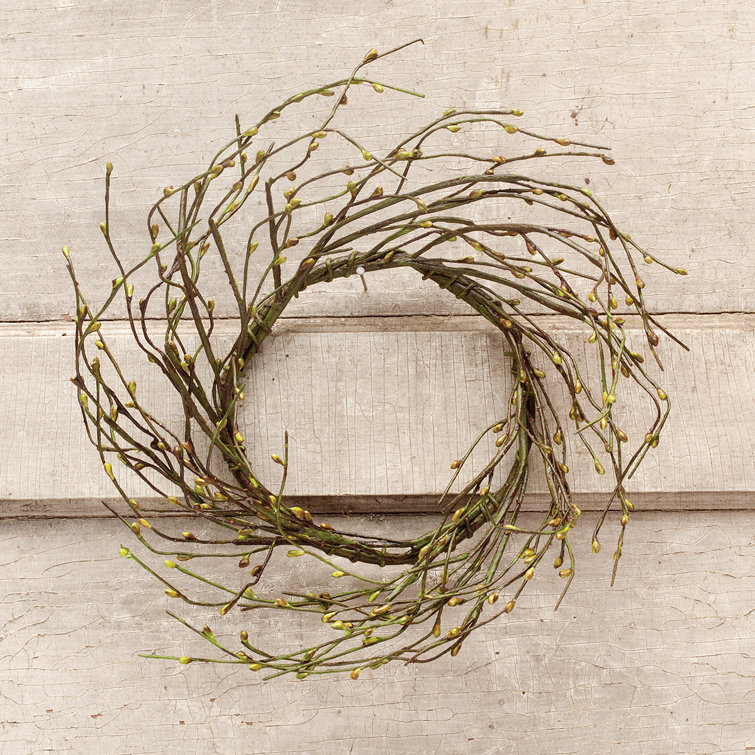 August Grove® Artificial Budding Twig 20" Wreath Wayfair